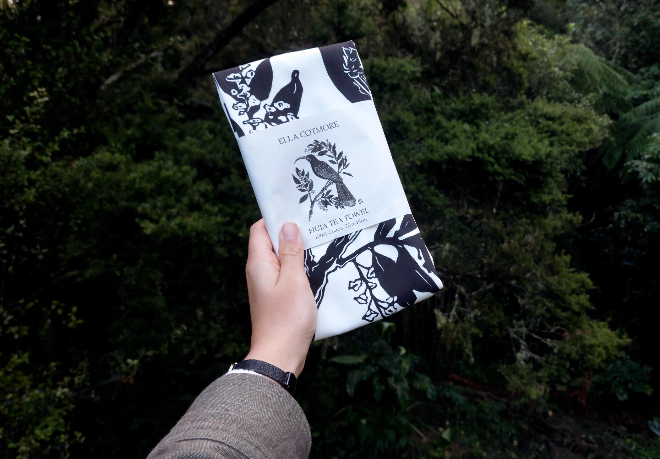 Packaged Huia Tea Towel Packaged Huia Tea Towel
